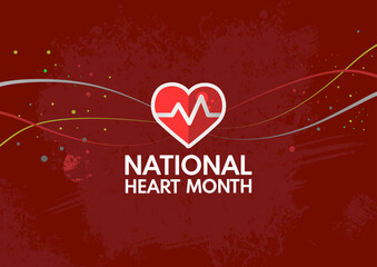 National Heart month - obrazy, fototapety, plakaty