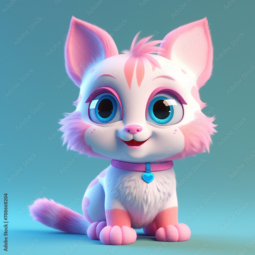 Aufkleber 3d rendered photo of cartoonish character element and object made with generative ai