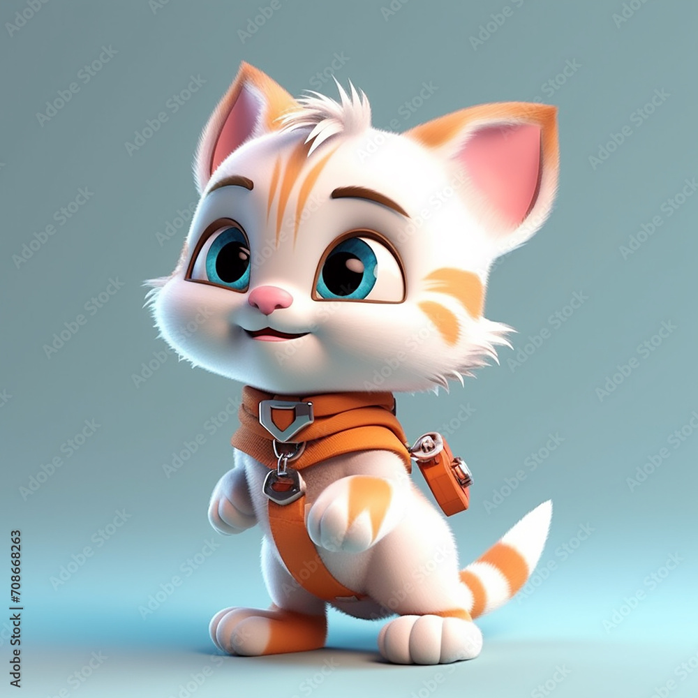 Aufkleber 3d rendered photo of cartoonish character element and object made with generative ai