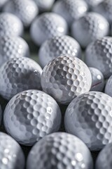 A group of golf balls stacked on top of each other. Perfect for sports-related designs and golf-themed projects