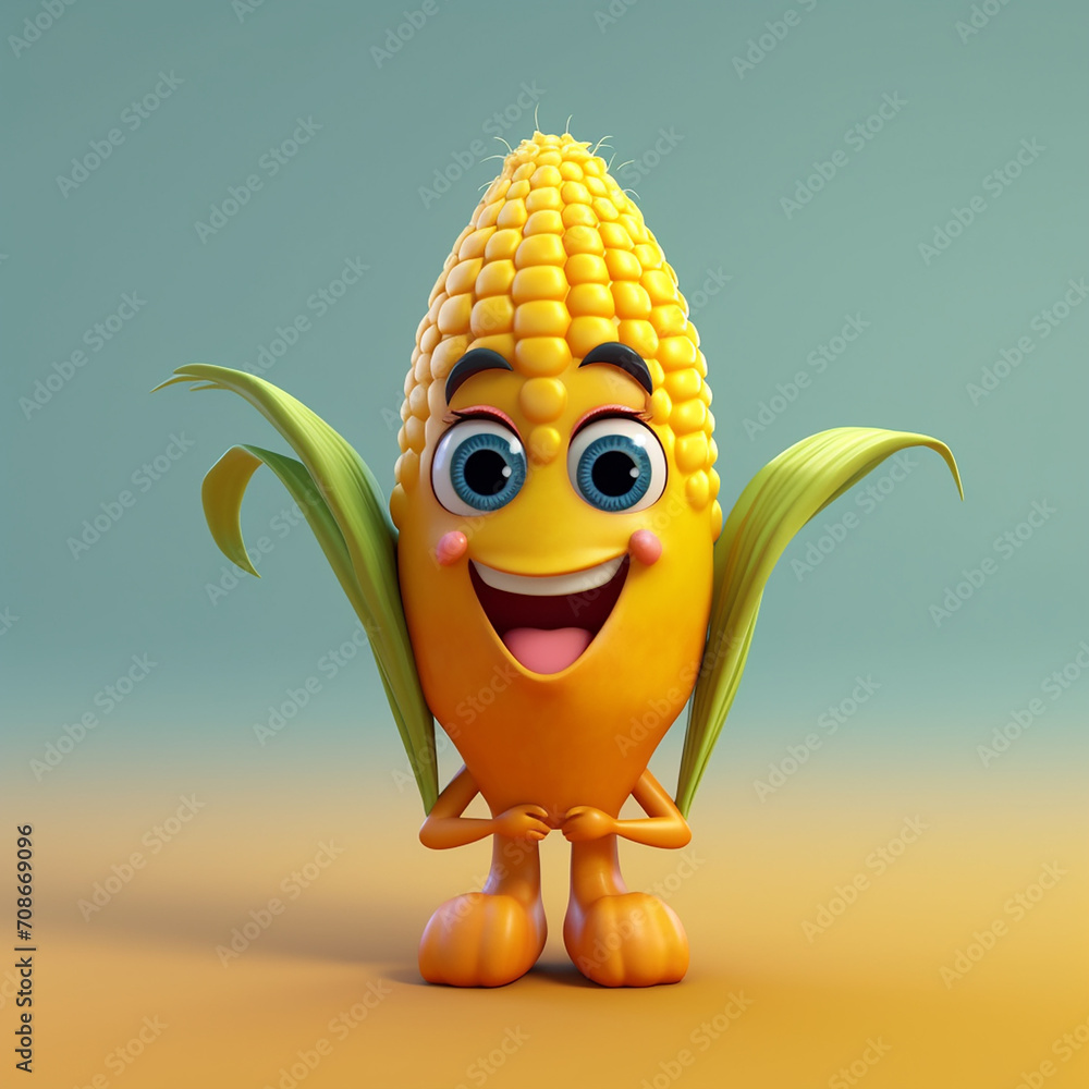Aufkleber a 3d rendered photo of cartoonish character element design made with generative ai
