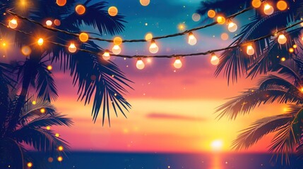 night summer party advertisment background with copy space