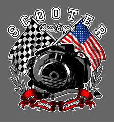 scooter silhouette vector for t-shirt design