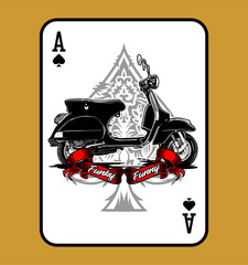 Fototapeta premium scooter silhouette vector for t-shirt design