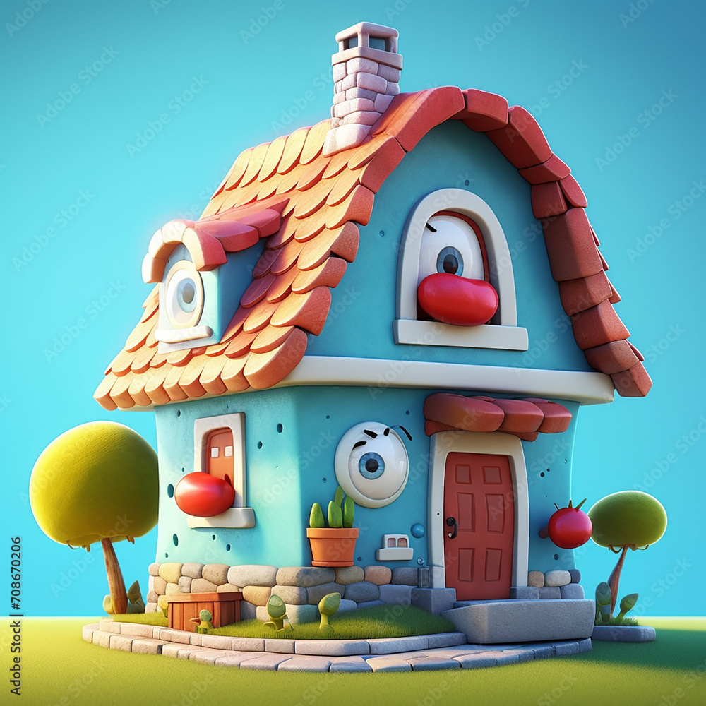 Aufkleber a 3d rendered photo of cartoonish character element design made with generative ai