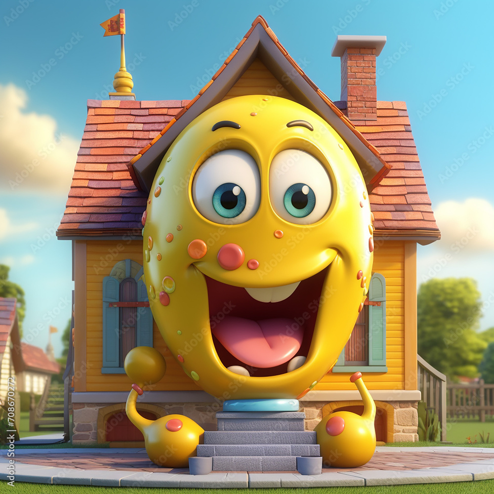 Aufkleber a 3d rendered photo of cartoonish character element design made with generative ai