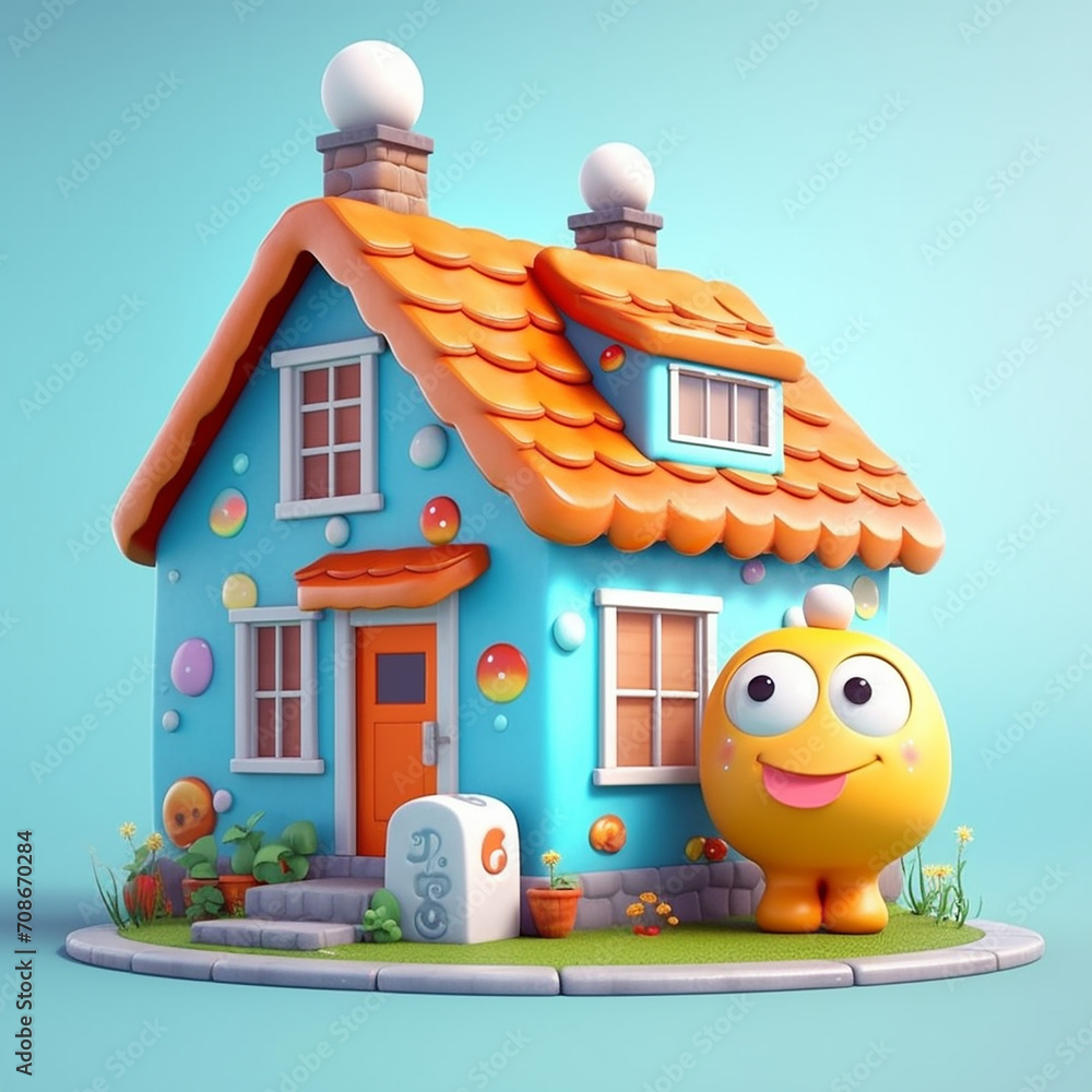 Aufkleber a 3d rendered photo of cartoonish character element design made with generative ai