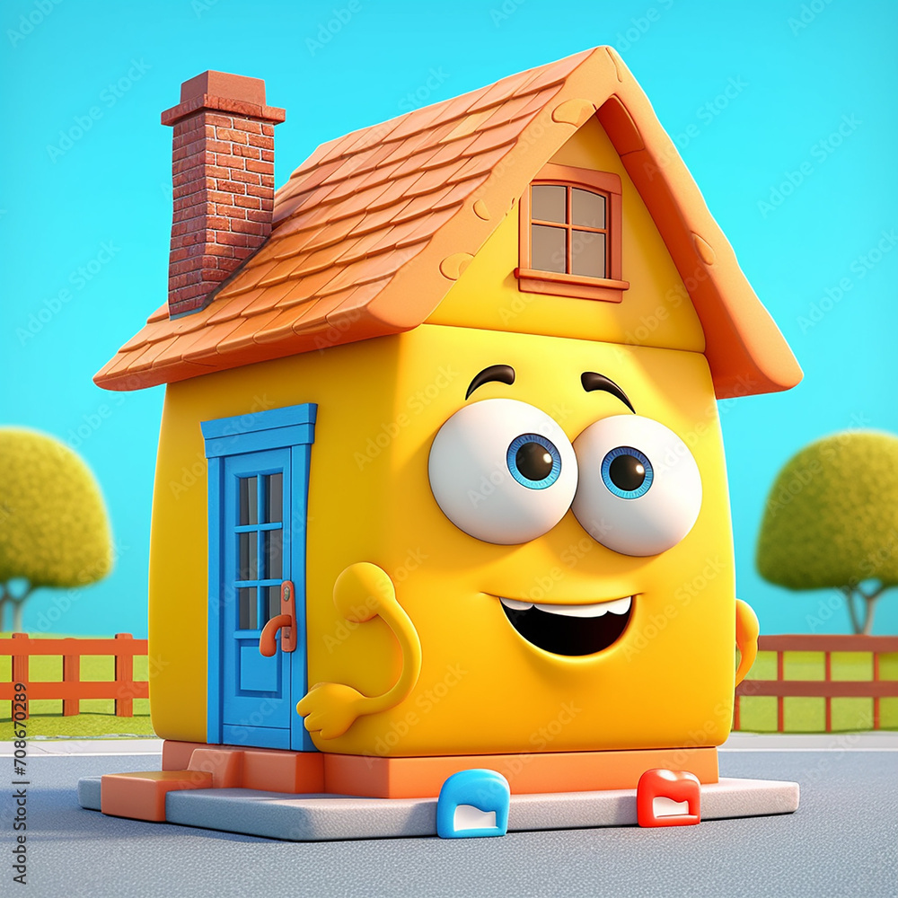 Aufkleber a 3d rendered photo of cartoonish character element design made with generative ai