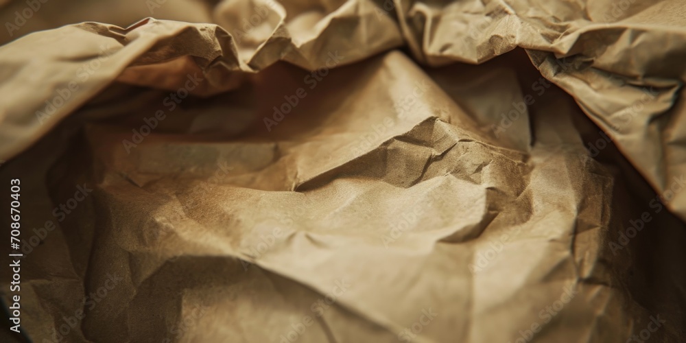 Poster A detailed view of a brown paper bag. This versatile image can be used in various contexts