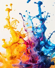 Colorful Liquid Motion: Abstract Ink Splash Art Background