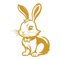 Gold Rabbit Mascot Illustration