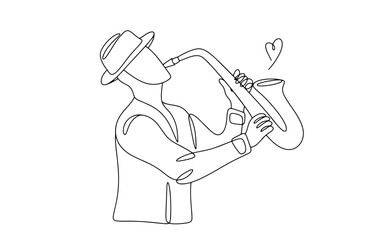 Saxophonist. Jazz. One line