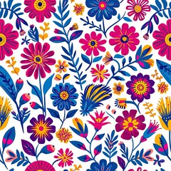Fototapeta na wymiar Colorful Seamless Floral Pattern.