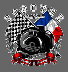 scooter silhouette vector for t-shirt design