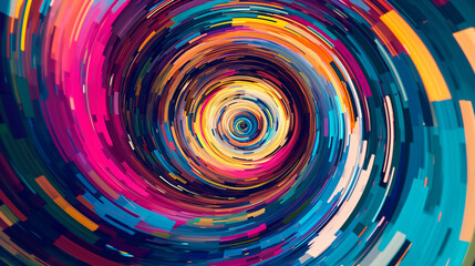 A round circular swirl glitch pixel pattern background is a visually striking and attention-grabbing image that can be used to create a sense of excitement, energy, and movement. ai generated.