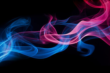 Abstract smoke swirls in a mysterious black background