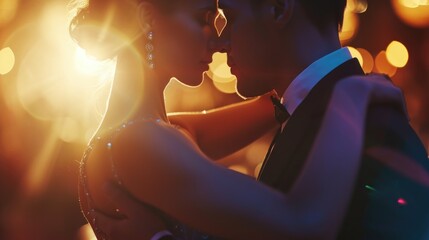 A passionate moment captured in the darkness. Perfect for romantic themes or intimate scenes