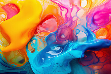 Abstract swirls of colorful oil in water texture
