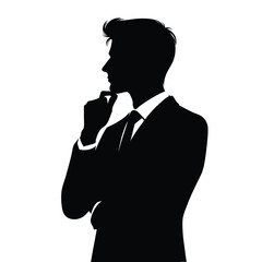 Contemplative Businessman Silhouette