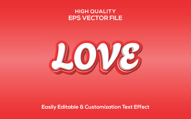 Love editable text effect with 3d style