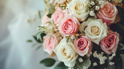 Obraz premium Wedding agency advertisment background with copy space