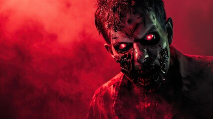 Zombie party advertisment background with copy space