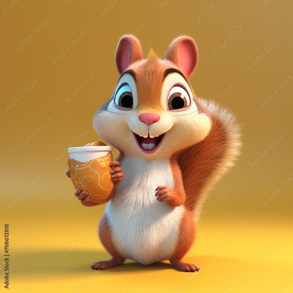 Poster a photo of the squirrel made with generative ai