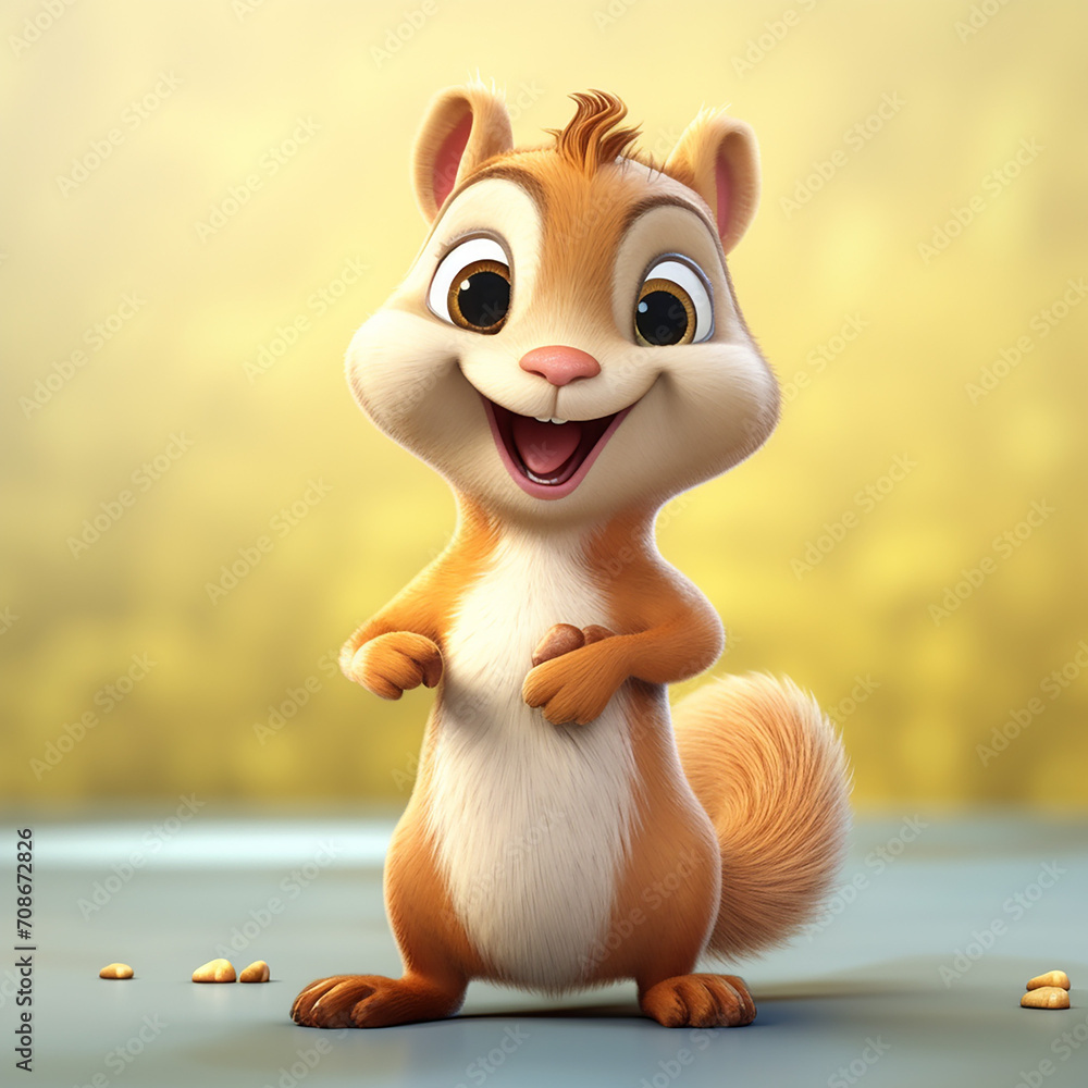 Poster a photo of the squirrel made with generative ai