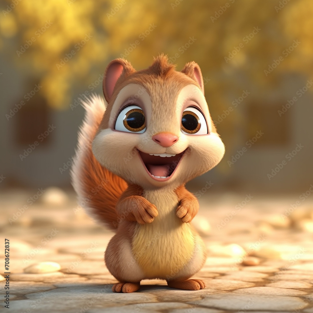 Poster a photo of the squirrel made with generative ai