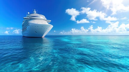 Naklejka premium sea ​​cruise advertisment background with copy space