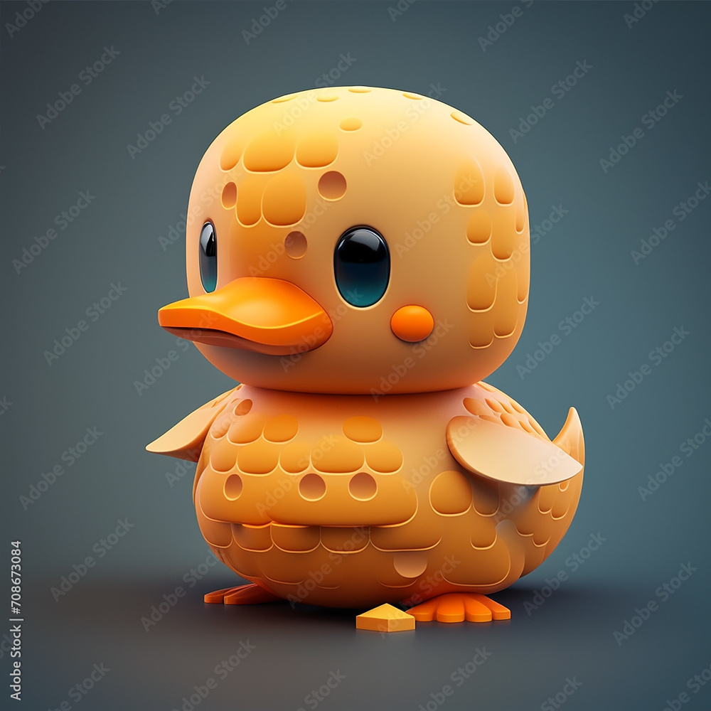 Poster a photo of baby duck on a plain background made with generative ai