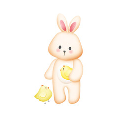 easter bunny with chicken