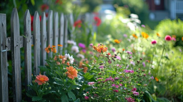 A vibrant garden filled with an abundance of colorful flowers. This picture captures the beauty of nature and can be used to add a touch of freshness to any project or design