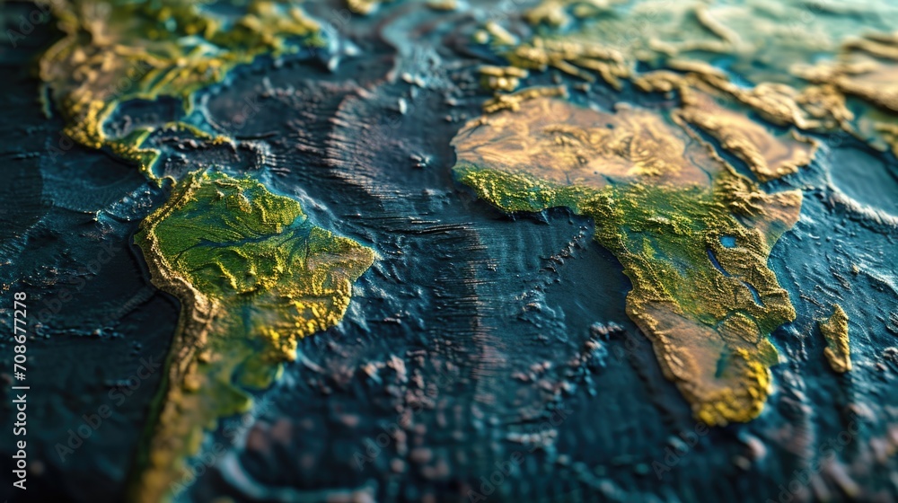 Aufkleber a detailed close up of a map showing the entire world. this image can be used for educational purpos