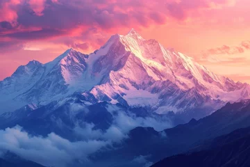 Fototapete Alpen sunrise over the mountains