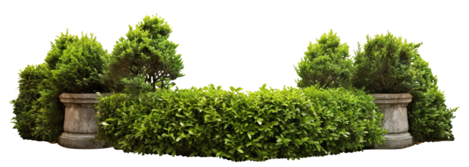 Lush garden bushes cut out