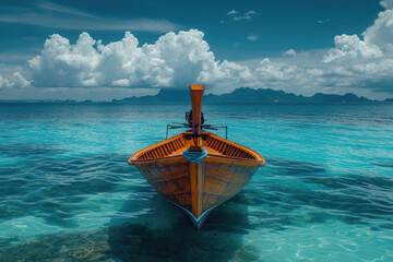 Ein Boot, das im Meer schwimmt