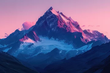 Crédence de cuisine en verre imprimé Everest sunrise over the mountains