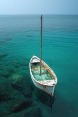 Ein Boot, das im Meer schwimmt