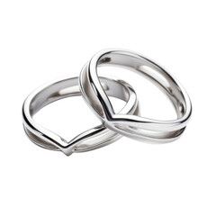 Naklejka premium Twin Wedding Bands with Heart Detail