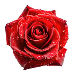 Fototapeta premium Fresh Red Rose with Water Droplets