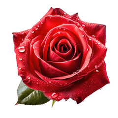 Fototapeta premium Fresh Red Rose with Water Droplets