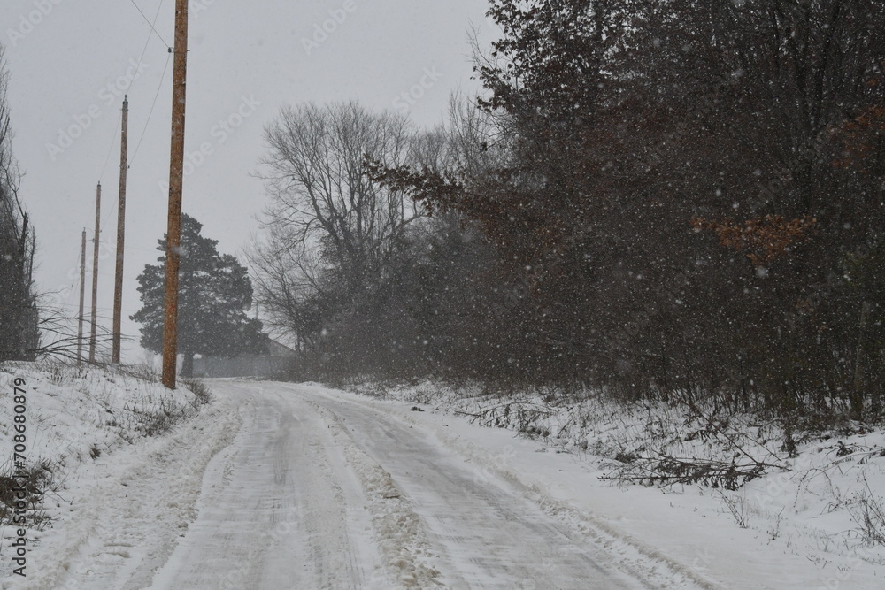 Sticker Snowy Gravel Road