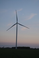 Wind Turbine at Sunset: Renewable Energy, Sustainable Power, and Nature