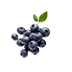 blueberries isolated on transparent or white background. Generative ai - obrazy, fototapety, plakaty