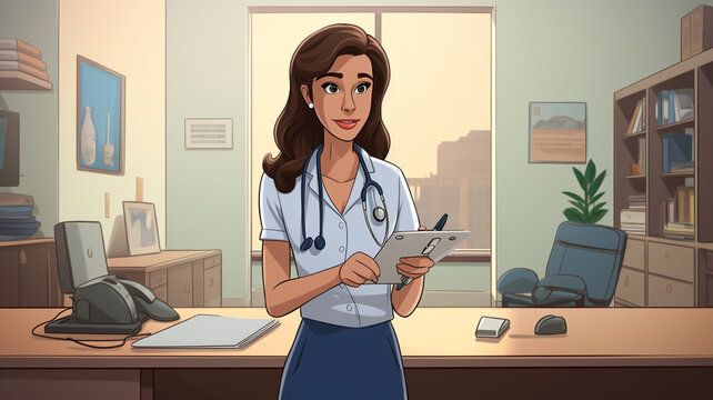 young female doctor using digital tablet in hospital. healthcare and medicine concept.