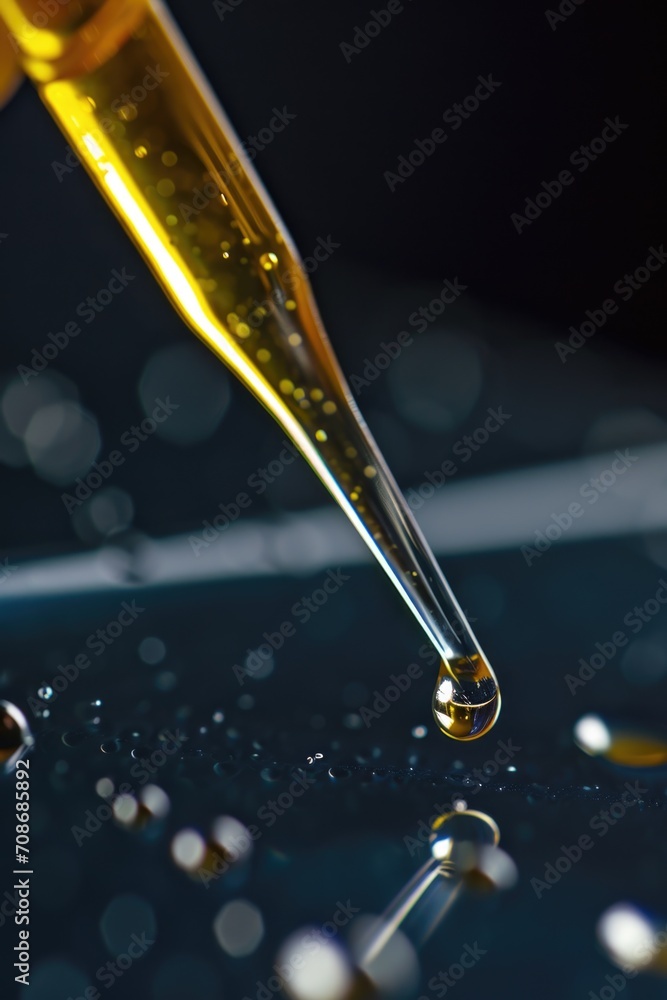 Poster A detailed view of a single droplet of liquid. Versatile image for various applications