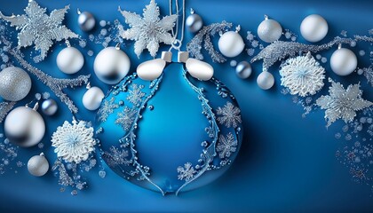 blue silver illustrated christmas background