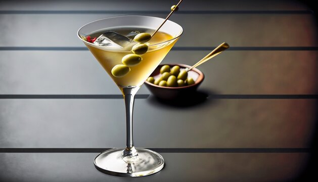martini with olives 