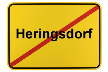 Illustration eines Ortsschildes der Gemeinde Heringsdorf in Mecklenburg-Vorpommern